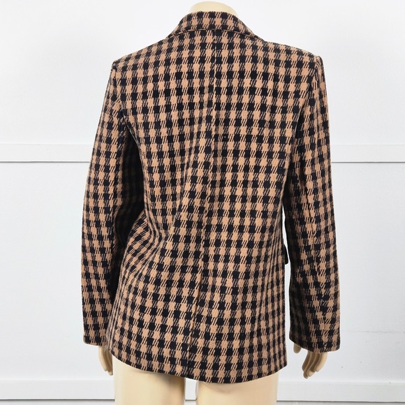 VICI Womens Brown Multi Color Houndstooth Two Button Structured Blazer L - Picture 2 of 11